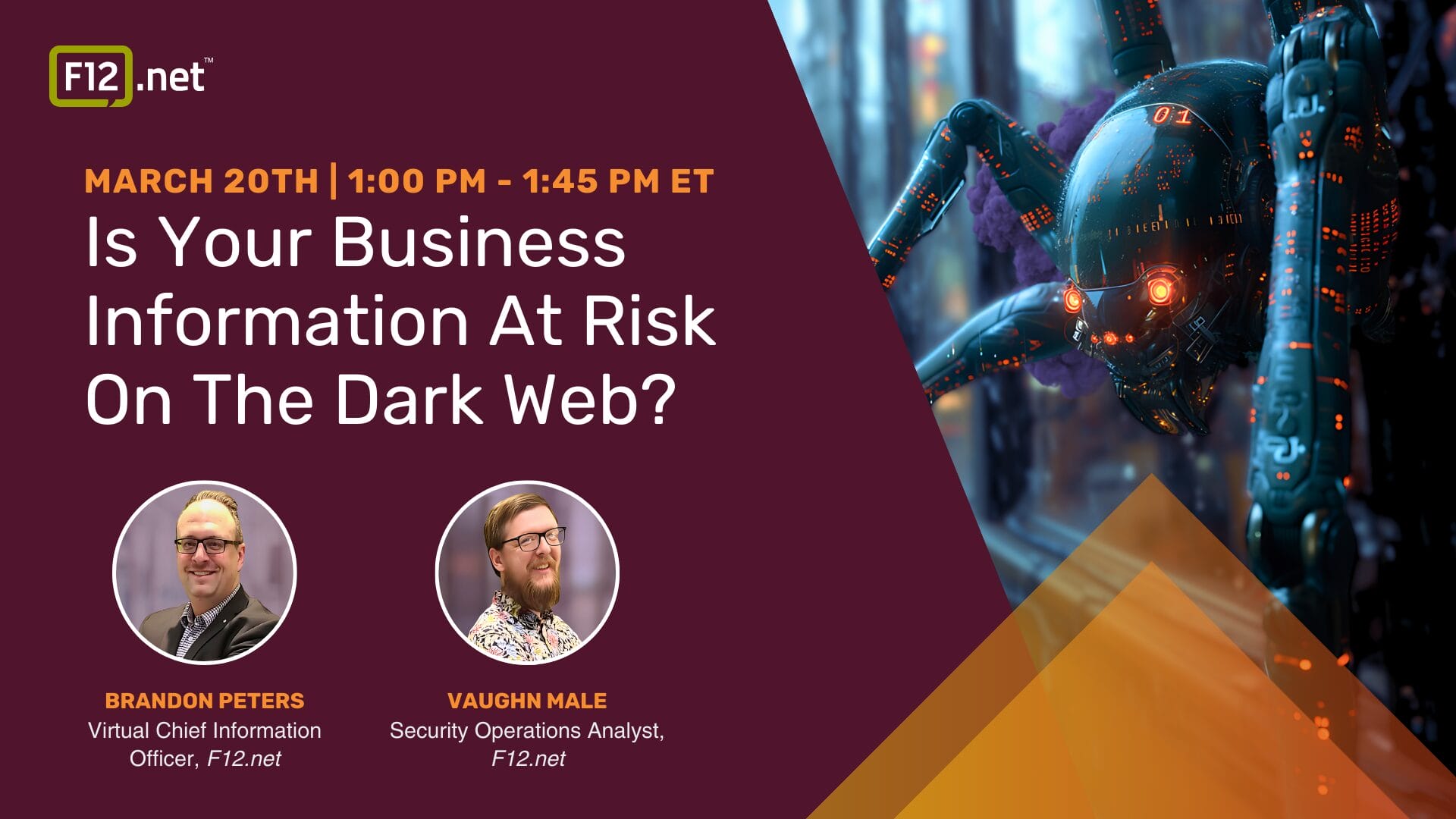 |Is your business information at risk on the Dark Web Webinar banner||