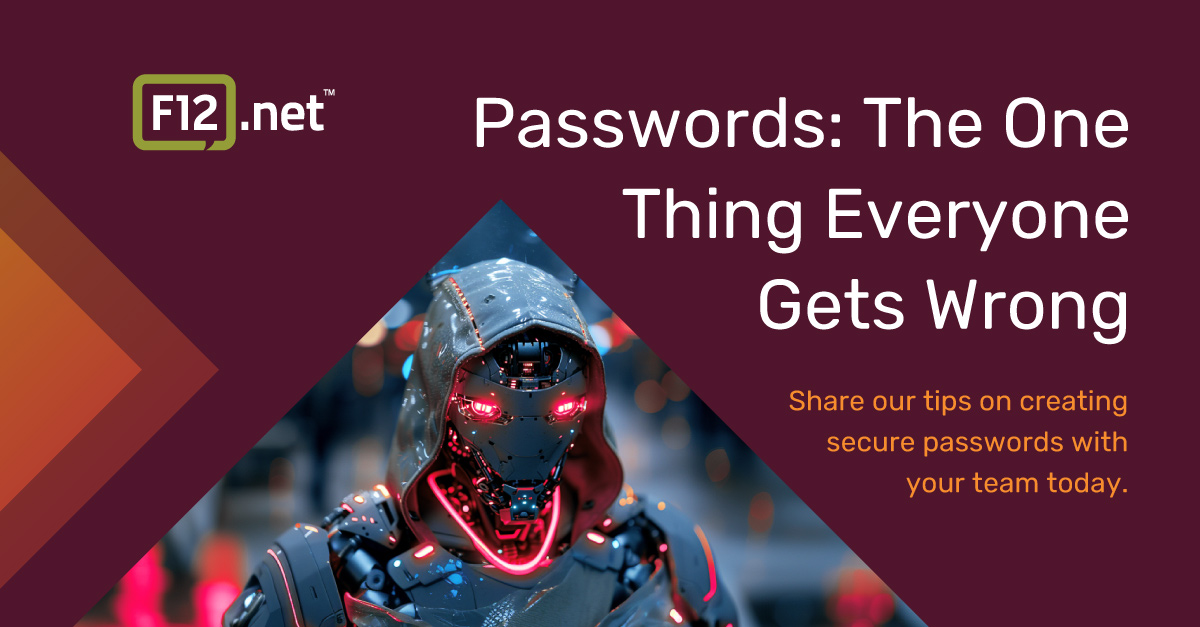 Cyber security robot illustrating password security and common mistakes. Learn how to create strong passwords to protect your business
