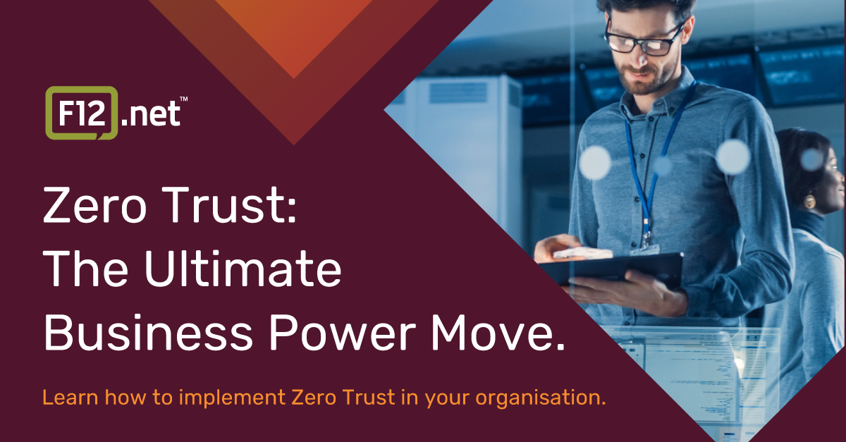 Business professional reviewing security measures in a data centre for Zero Trust implementation.