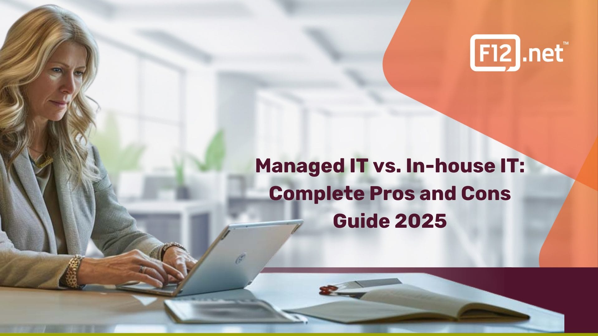 Business professional evaluating managed IT vs in-house IT options - F12.net Complete Guide 2025