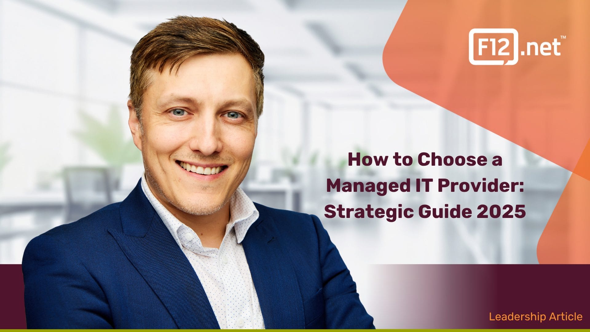 Calvin Engen, F12.net CTO, presenting strategic guide for choosing managed IT providers