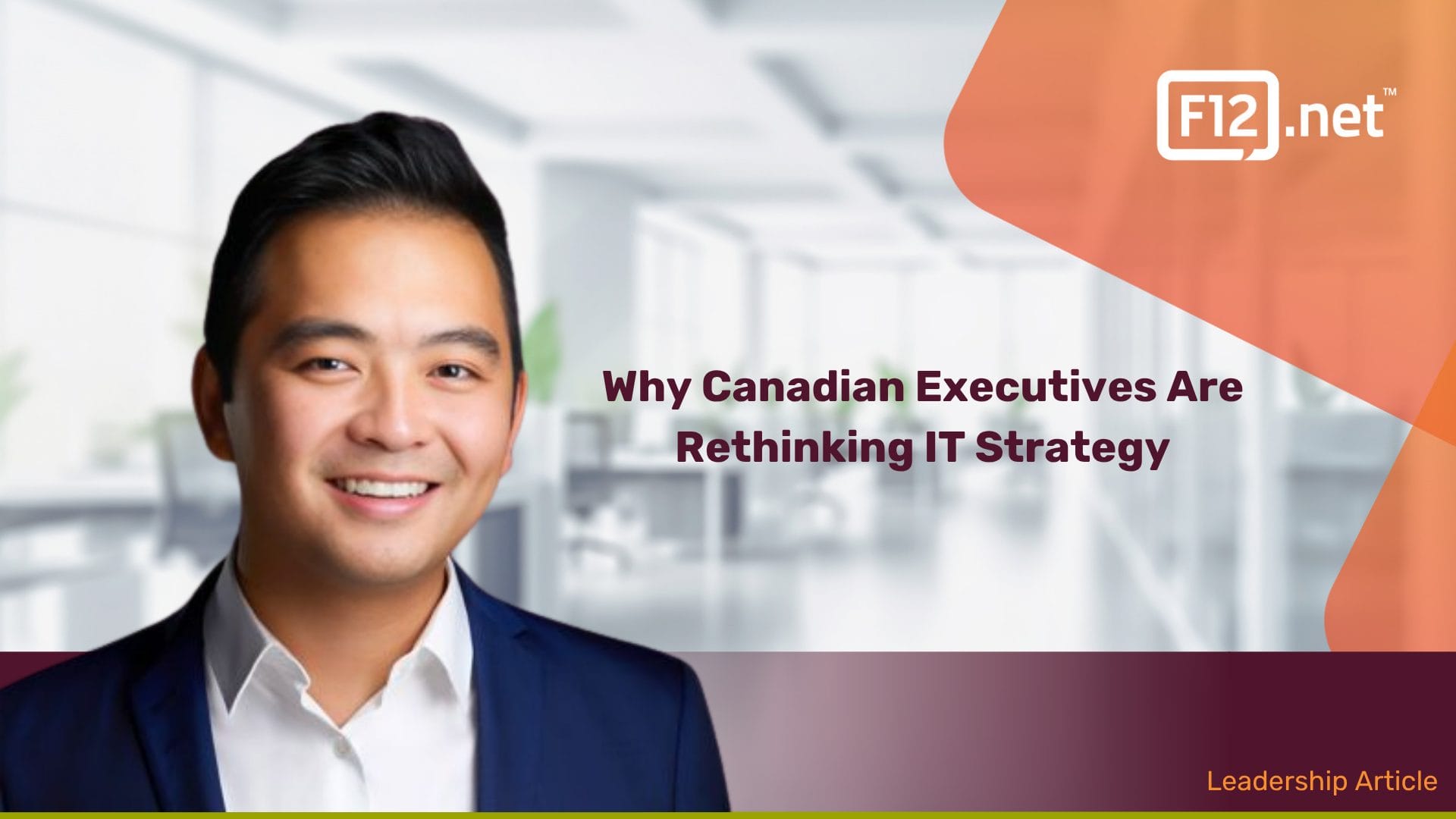 Canadian business executive discussing IT strategy transformation with F12 managed services solutions